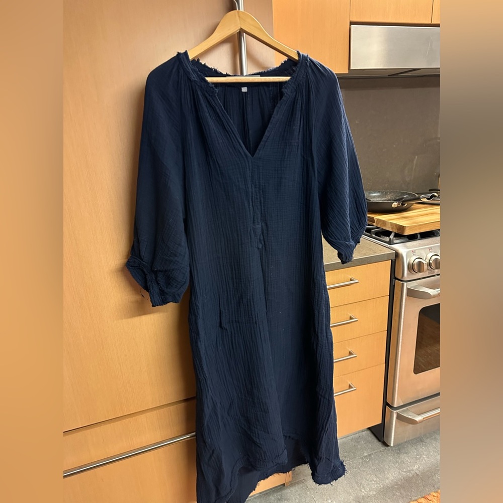 Ocean & Main, Navy Gauze Dress (with Pockets!). Size S/M
